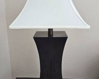 Contemporary brown lamps with shades - one of a pair