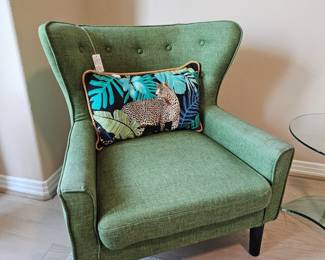 Green contemporary chair - one of a pair