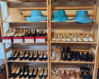 Tons of lady's shoes. Pumps, Casual and sandals. Most size 6 1/2 - 7  (NARROW). If you wear this size, you will find a paradise. Most of the pumps are 
Ferragamo  brand, new still in the box or have never been worn. 