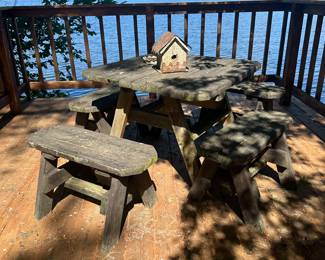 Vintage Picnic Table & Benches