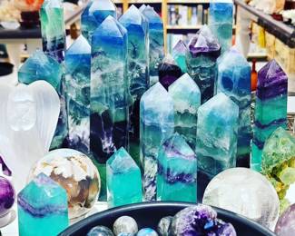 crystal points fluorite selenite 