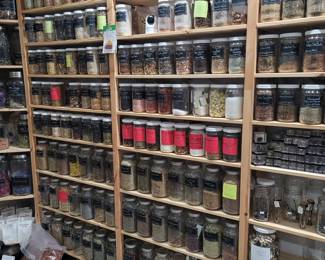herbs jars resin shelving