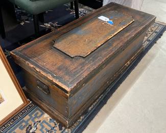 Old Antique wooden Chest w Original Handles
