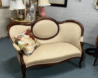 Upholstered Antique Settee