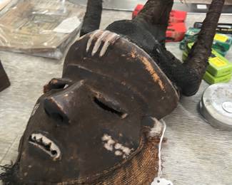 African Horned Wooden Mask