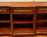 Beautiful Wooden Media Console 

So many uses for this lovely cabinet. Use as a credenza, media cabinet and more. Can be used in a living room, kitchen, bedroom, family room nd more. 

Measures 55.5" x 14" x 30.5" 
