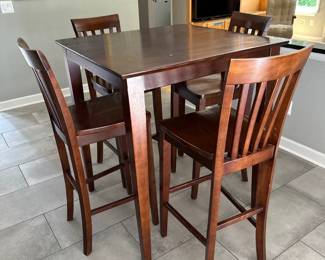 Bar height table and 4 chairs