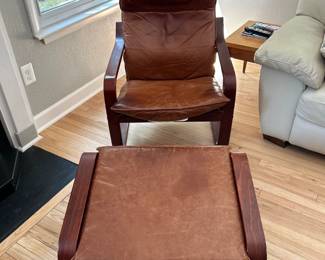 Ikea leather rocker and foot stool