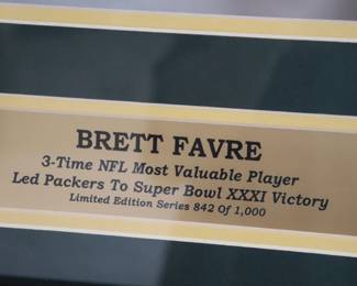 Autographed Shadow Box W/ Mini Helmet - Brett Favre Green Bay Packers
