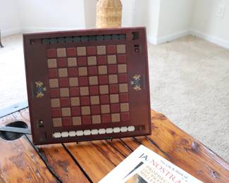 RARE NOBLE GAMES OF CHECKERS / DRAUGHTS DAVID RIPLEY LEATHER & WOOD LTD EDITION
