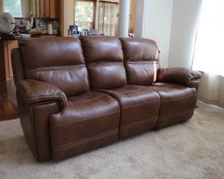 Barcalounger Sedrick Power Reclining Sofa With Power Head Rests, Spence Caramel