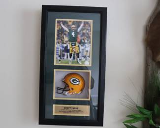 Autographed Shadow Box W/ Mini Helmet - Brett Favre Green Bay Packers