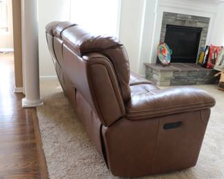Barcalounger Sedrick Power Reclining Sofa With Power Head Rests, Spence Caramel