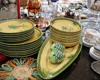 French Hand painted Dinnerware Set 