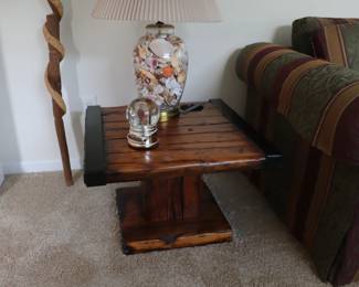 Authentic Hatches Porthole Wood  From WWII Liberty Ship made into End Tables and Coffee Table 
