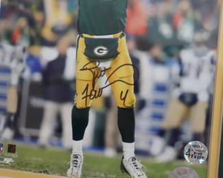 Autographed Shadow Box W/ Mini Helmet - Brett Favre Green Bay Packers