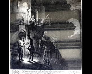 Jan van de Velde II, Dutch, 1593-1641, after Rembrandt, "The Good Samaritan Paying the Innkeeper", Engraving, three states, this state unknown