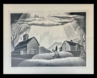 Dale Nichols, American, 1904-1995, "Partners", 1950, Pencil Signed Lithograph published by Associated American Artists, edition of 250
