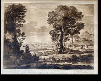 From Views of Veritas after Claude Lorrain, mezzotints with etching, circa 1770's, published by John Boydell, London