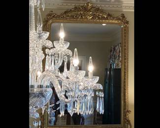 Monumental gold leafed 19th century antique mirror in mint condition