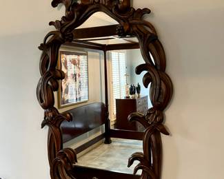 Vintage hand carved mirror