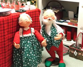 Visit our fun Christmas room, with a whimsical Annalee Mr. and Mrs. Claus  30” tall! 