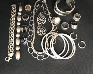 Eclectic collection of .925 Sterling Silver jewelry