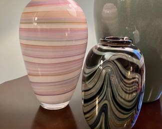 Blown glass vases by Chris Belleau