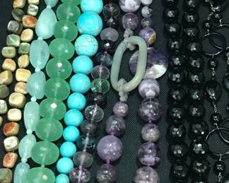Semi-precious beads, vintage and contemporary 