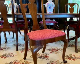 Set of TEN! 20th Century bench made Queen Anne style dining chairs in excellent condition 