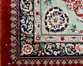 Vintage solid wool room sized area rug.
