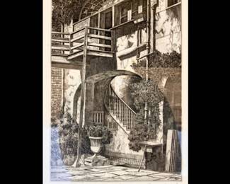 Eugene E. Loving, American, New Orleans, 1908-1971, Etching, "The Claiborne Court", edition of 200