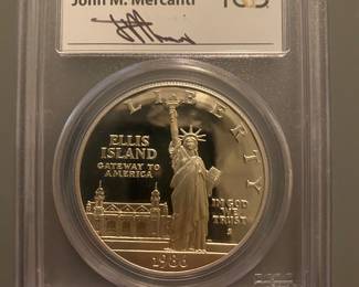 LOT 38
1986S PCGS PR69DCAM statue of liberty