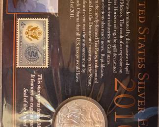 LOT 22
2010 silver eagle with stamp