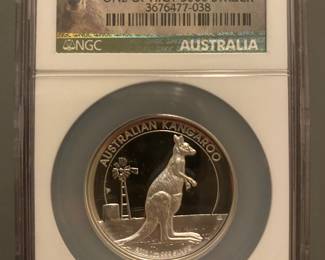 LOT 35
2012P Australia S$1 kangaroo high relief PF69 ultra cameo