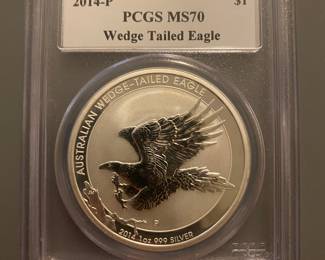 LOT 37
2014 P PCGS MS70 wedge tailed eagle