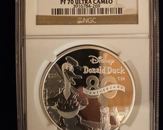LOT 11
2014 Donald Duck 80th anniversary silver PF70 ultra cameo