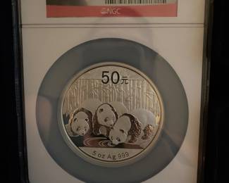 LOT 6
2013P 5 ounce China panda PF69 ultra cameo