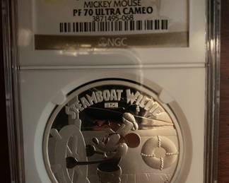 LOT 10
2014 steamboat Willie Mickey Mouse, silver PF70 ultra cameo