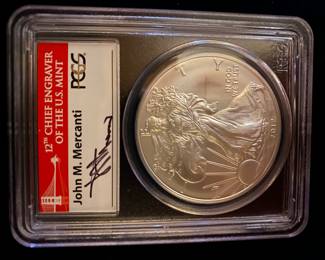 LOT 17
2012S silver eagle MS70 Mercanti