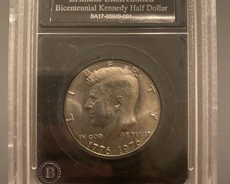LOT 41
1776–1976 brilliant uncirculated bicentennial Kennedy half dollar