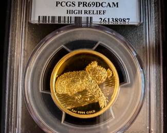 LOT 1 
2012P Australia, $100 koala high relief 1 ounce gold 