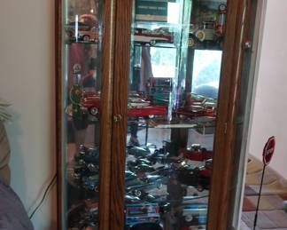 Nice Curio Cabinet & Collector cars