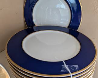 Mikasa Bone China Cobalt Blue Gold Rim Plates