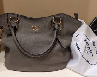 Prada Milano Italy Taupe Leather Bag