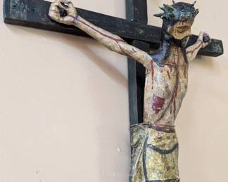 19th Century New Mexican Devotional Bulto Christ Crucified, restored by santero Victor Gustavo Goler