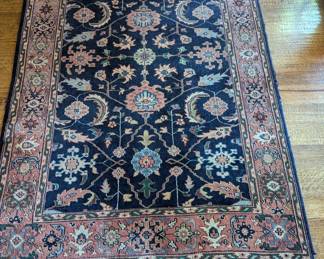 Blue and Salmon Rug 5' X 8'