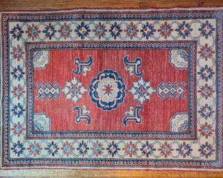Red and blue 3.6 ft X  4 ft rug