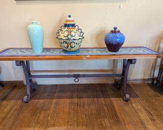 Artisan Made Wrought Iron Spanish Cedar Buffet Table