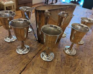 Vintage Fisher Sterling Silver Goblets, monogrammed